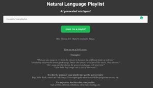 Natural Language Playlist