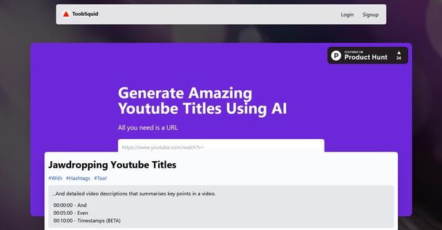 ToobSquid | Generate YouTube Titles and Descriptions. Automatically. Magically