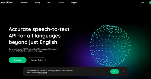 SpeechFlow | Accurate speech-to-text API for all languages beyond just English.
