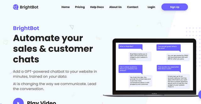 BrightBot | Deploy GPT-powered Chatbots