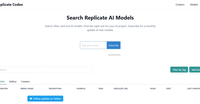 Replicate Codex | A free tool to search