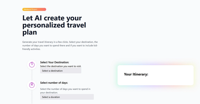 Travel Plan AI | Let AI create your personalized travel plan