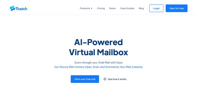 Thatch | Virtual Mailbox to Scan and Summarize your U.S. Physical Mail