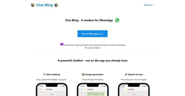 Chat Bling | WhatsApp Assistant for image