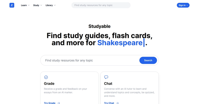 Studyable | Study with an AI tutor