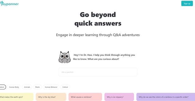 Joypanner | Spark your child's curiosity with Joypanner's interactive AI guide.