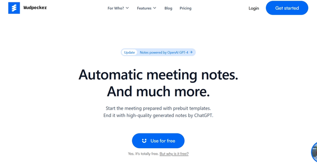 Wudpecker | End the meeting with perfect notes and share it to every stakeholder with Wudpecker.