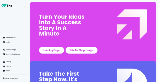 60sec.site | Create A Custom Landing Page For Your App in 60 seconds