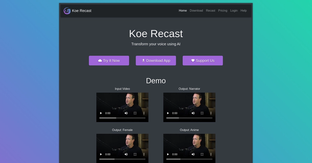 Koe Recast | Transform your voice using AI