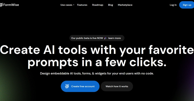 FormWise.AI | Turn your favorite GPT prompts into AI tools for your end users.