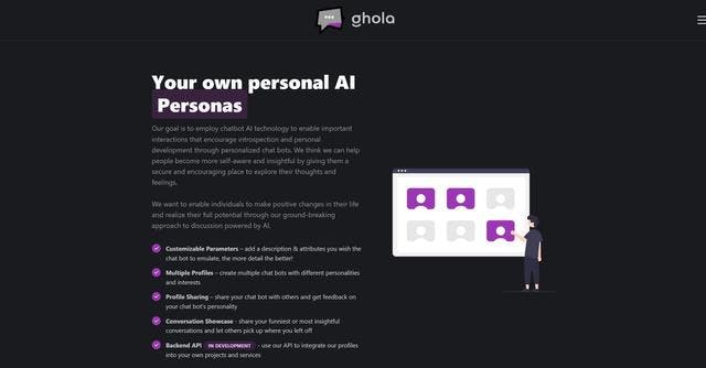 Ghola | Created personalized chatbots for self-exploration.