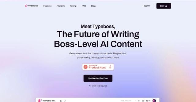 Typeboss | High-quality content generator.