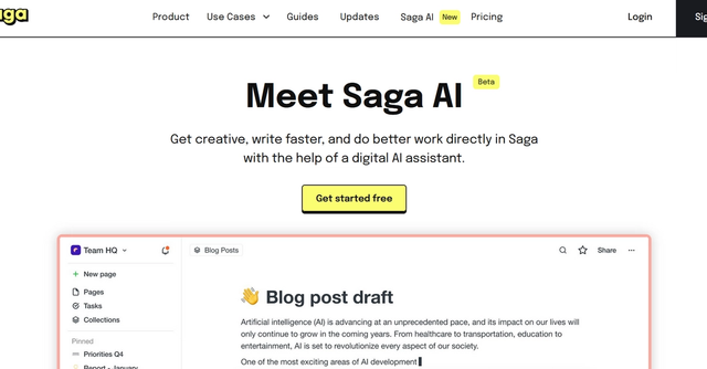 Saga AI | Creative assistant for Saga