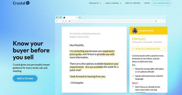 Crystal | Personality-based guidance for every email