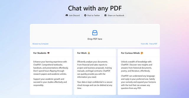 ChatPDF | Chat with any PDF using ChatPDF