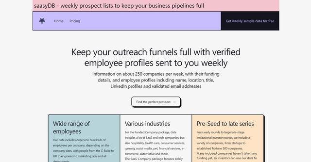 SaasyDB | Get fresh data on recently funded and SaaS companies with our weekly subscription