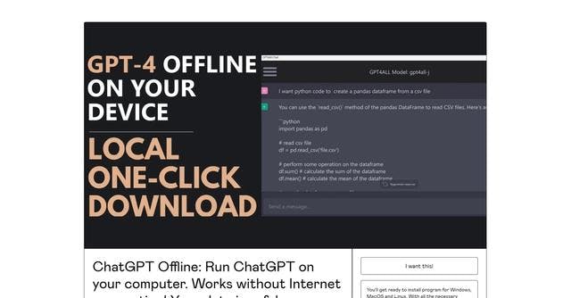 Offline ChatGPT | Offline ChatGPT is an AI-powered chat application that provides users with a locally running chatbot