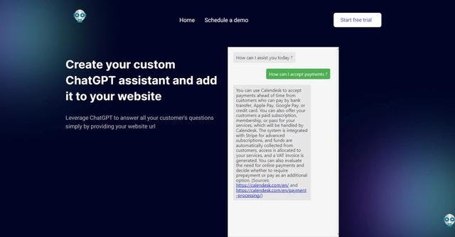 GPTService | Automated chatbot for website customer service.