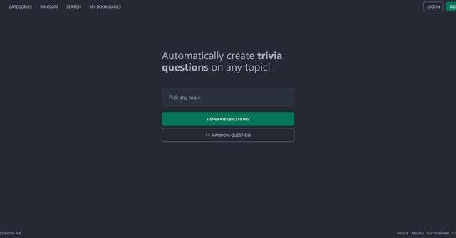 Trivai | Generates endless topic questions