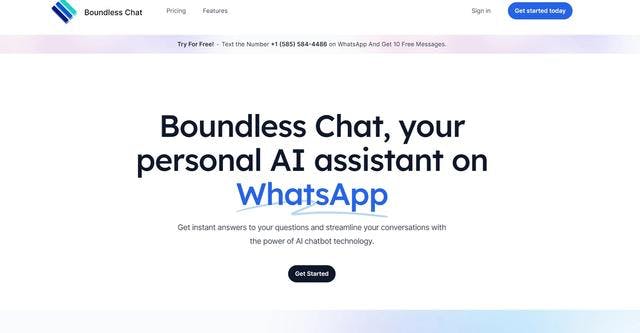 Boundless Chat | Interactive chatbot boosts WhatsApp communication.