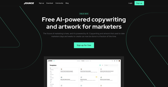 Jounce AI | Free Unlimited AI Copywriting and Artwork for Marketers