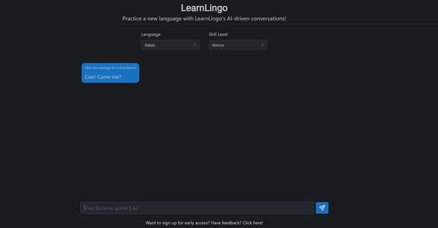 LearnLingo | Intelligent language learning w/ personalized feedback.