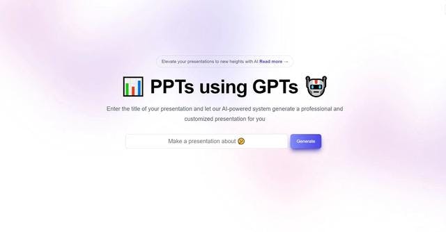 GPT-PPT | Create customized and professional presentations with AI-generated content.