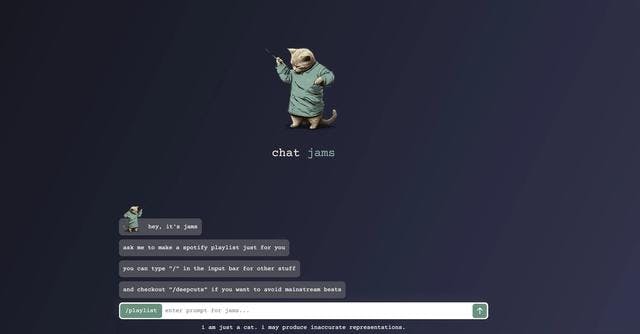 Chat Jams | Customized playlists based on musical preferences.