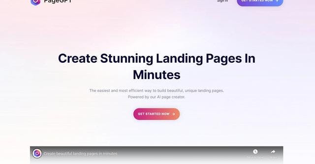 PageGPT | A tool to generate unique landing pages