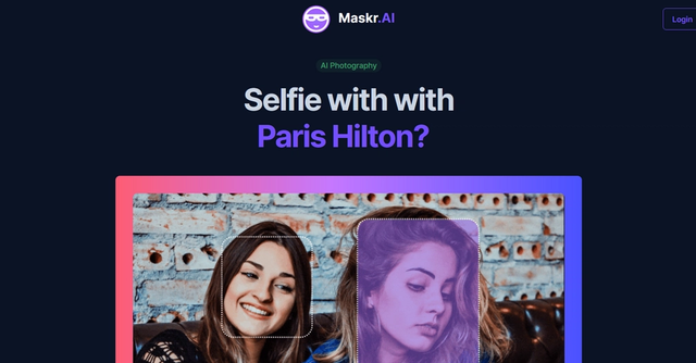Maskr.AI | Take a photo of yourself and swap the person in the photo