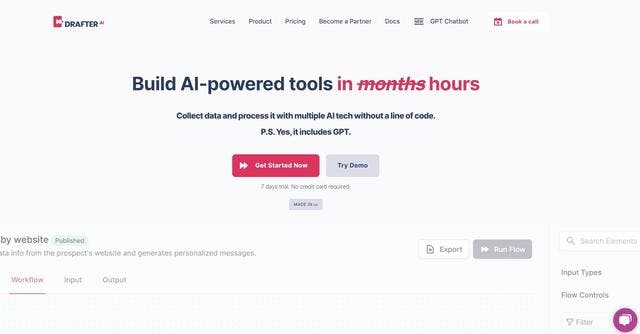 Drafter AI | No-code builder for AI-powered tools and products