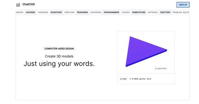 ChatCAD | AI-powered app enabling easy creation of 3D models through natural language communication.