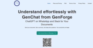 GenForge | ChatGPT on whatsapp and slack for documents