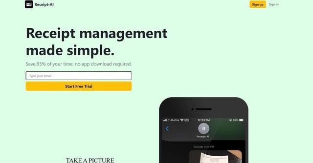 Receipt AI | Receipt-AI is an AI-powered tool for managing receipts with text messages.