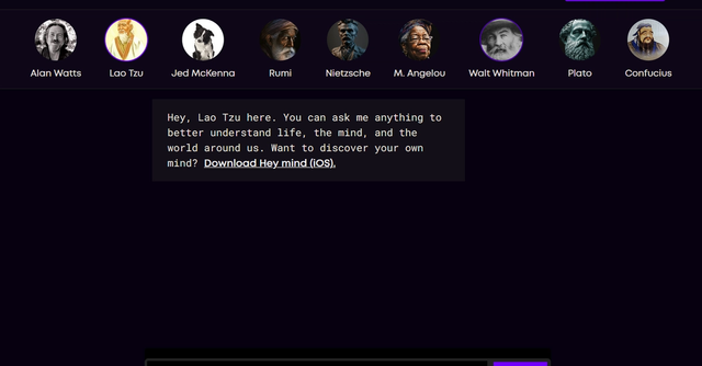 HeyMind | An app to chat with historical figures.