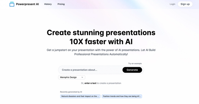 Powerpresent AI | A platform to generate automated presentations.