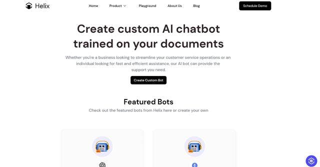 Helix | Create custom AI chatbot trained on your documents