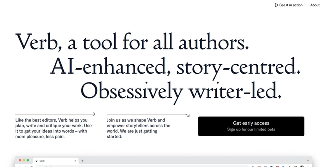 Verb.ai | Writing tool for fiction-writers