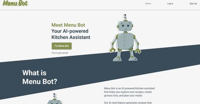 Menubot | AI-powered kitchen assistant for personalized meal planning and recipe generation