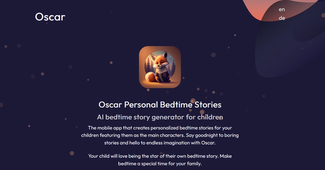 Oscar - bedtime story generator | Create unique and personalised bedtime stories for kids