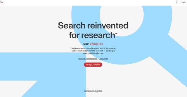 System Pro | AI-Powered Research Search Tool for Health and Life Sciences