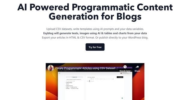 Esyblog | AI Powered Programmatic Content Generation for Blogs