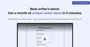 Marketing Co-Pilot AI | Get a month of unique tweet ideas in 5 minutes.