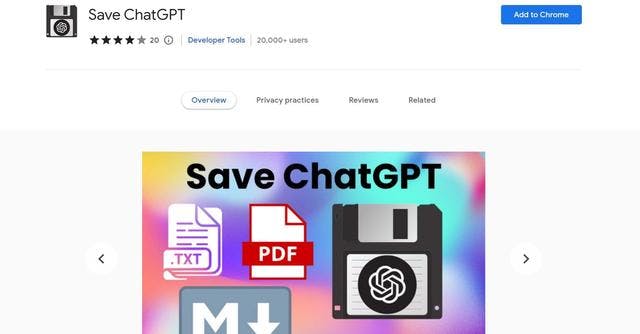 Save ChatGPT | Export ChatGPT conversations into PDF