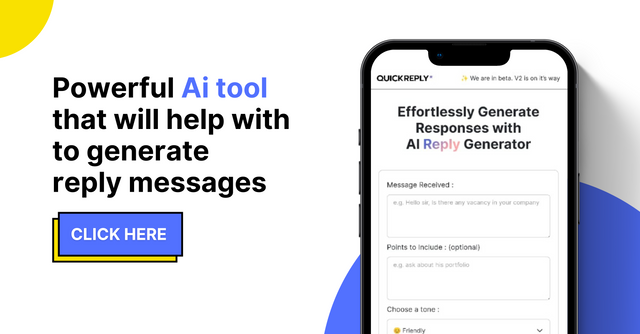 Quick Reply | AI-powered replies to your messages with just a few clicks