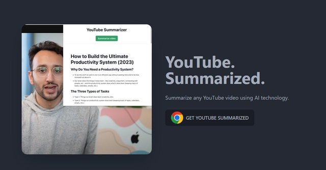 YouTube Summarized | Chrome extension for summarizing almost any YouTube video