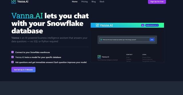 Vanna AI | AI-Generated SQL for your Snowflake Database