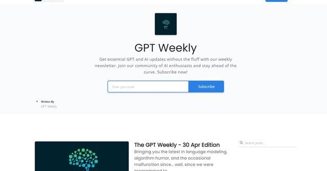 GPT Weekly | Weekly AI and GPT news digest delivered to your inbox