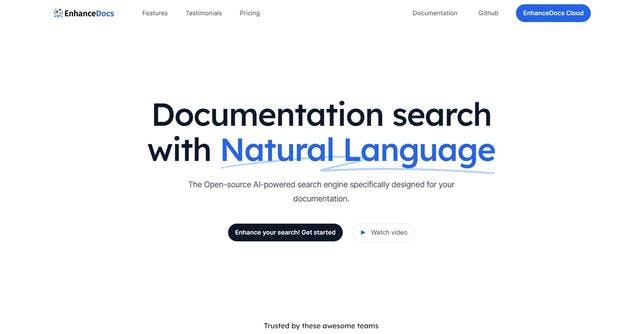 EnhanceDocs | Open-source AI-powered search engine for your documentation