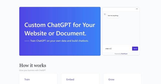 ChatWizard | ChatWizard is an Chatbot builder for your Website or Document